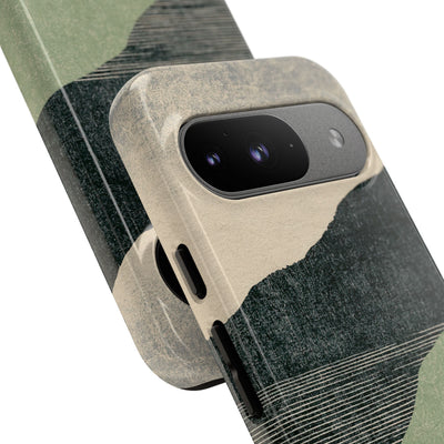 Green Tough Phone Case for Google Pixel - Moss Ridge Grain