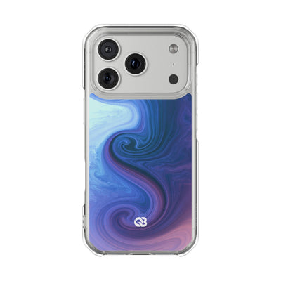 Azure Fluid Swirl · Clear Impact Magnetic Phone Case for iPhone · Blue