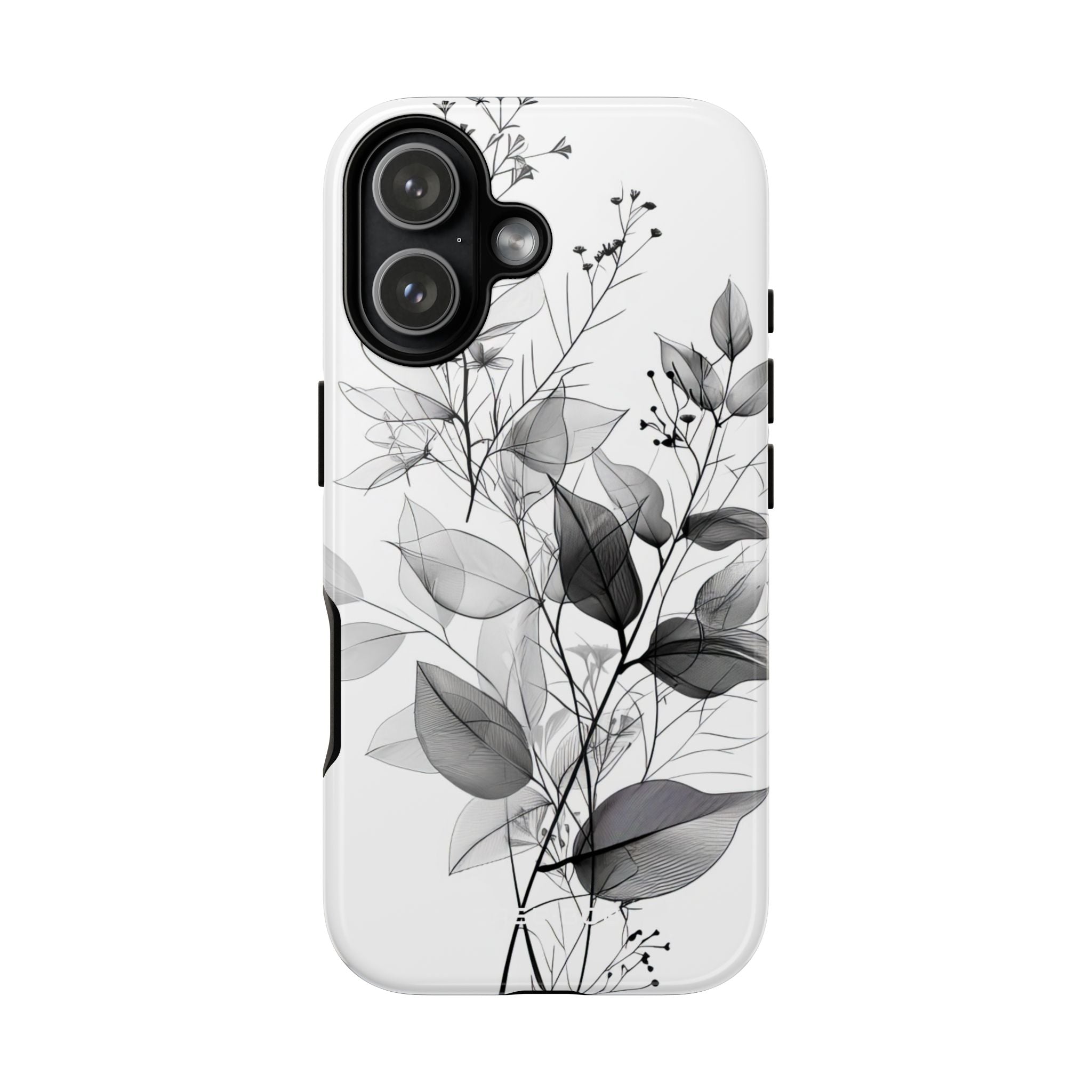 Veined Leaves Gray iPhone 17 Case - Tough - CASE•BOB