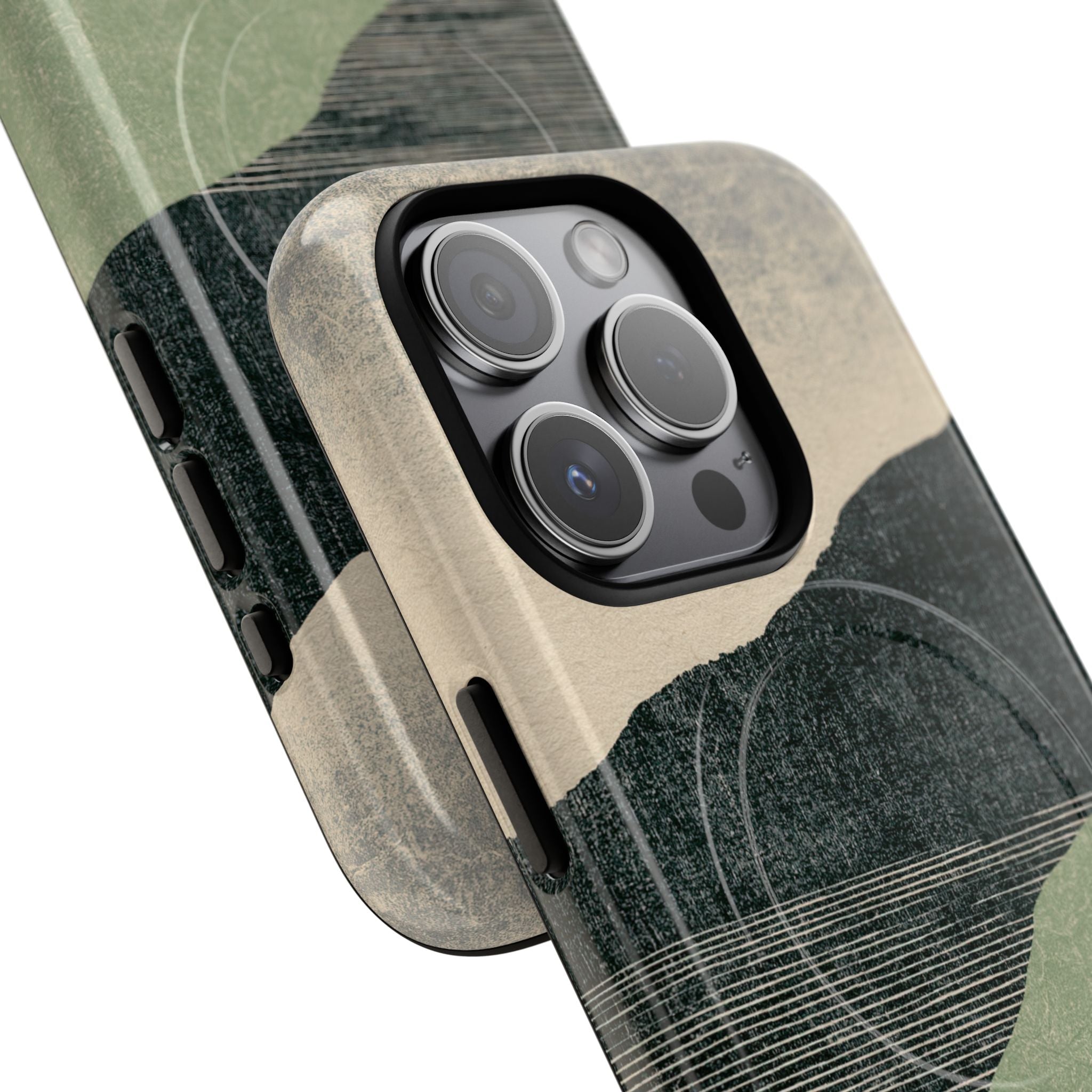 Green Tough 2.0 Magsafe Phone Case for iPhone - Moss Ridge Grain