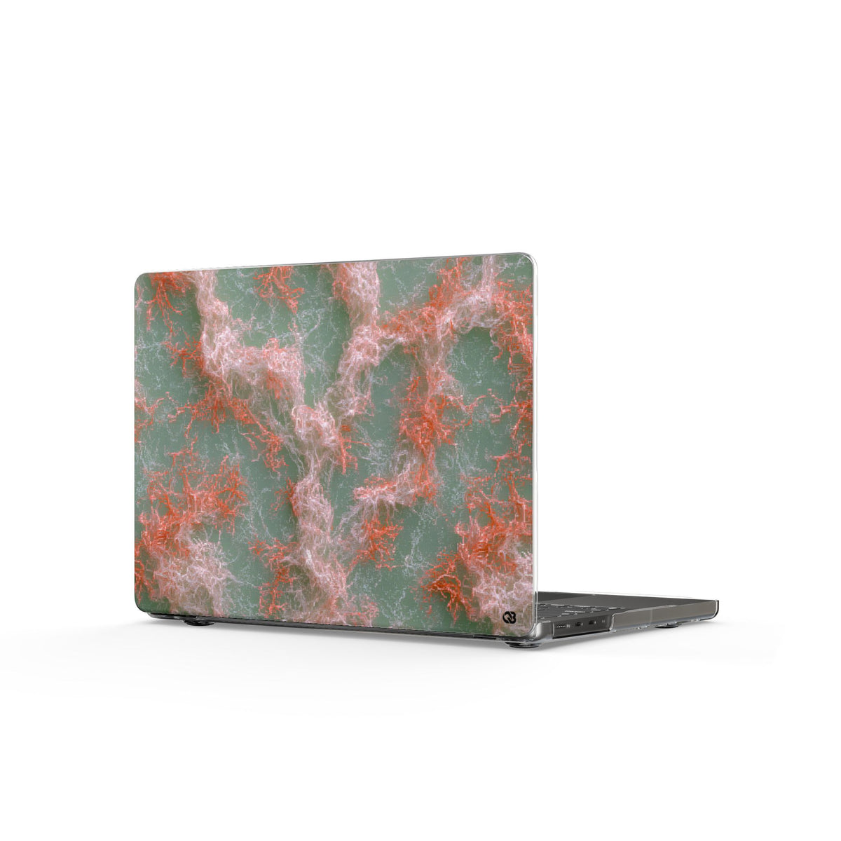 Coral Pixel Matrix · Clear Hard Case for MacBook · Green