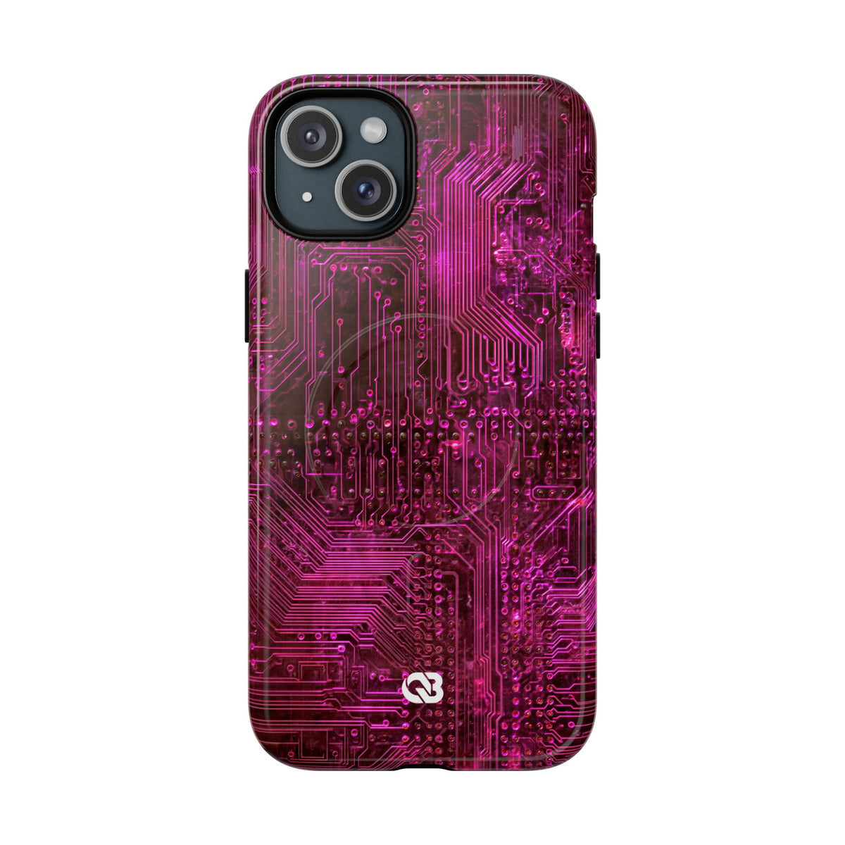 Magenta Circuit Trace · Tough 2.0 Magnetic Phone Case for iPhone · Pink