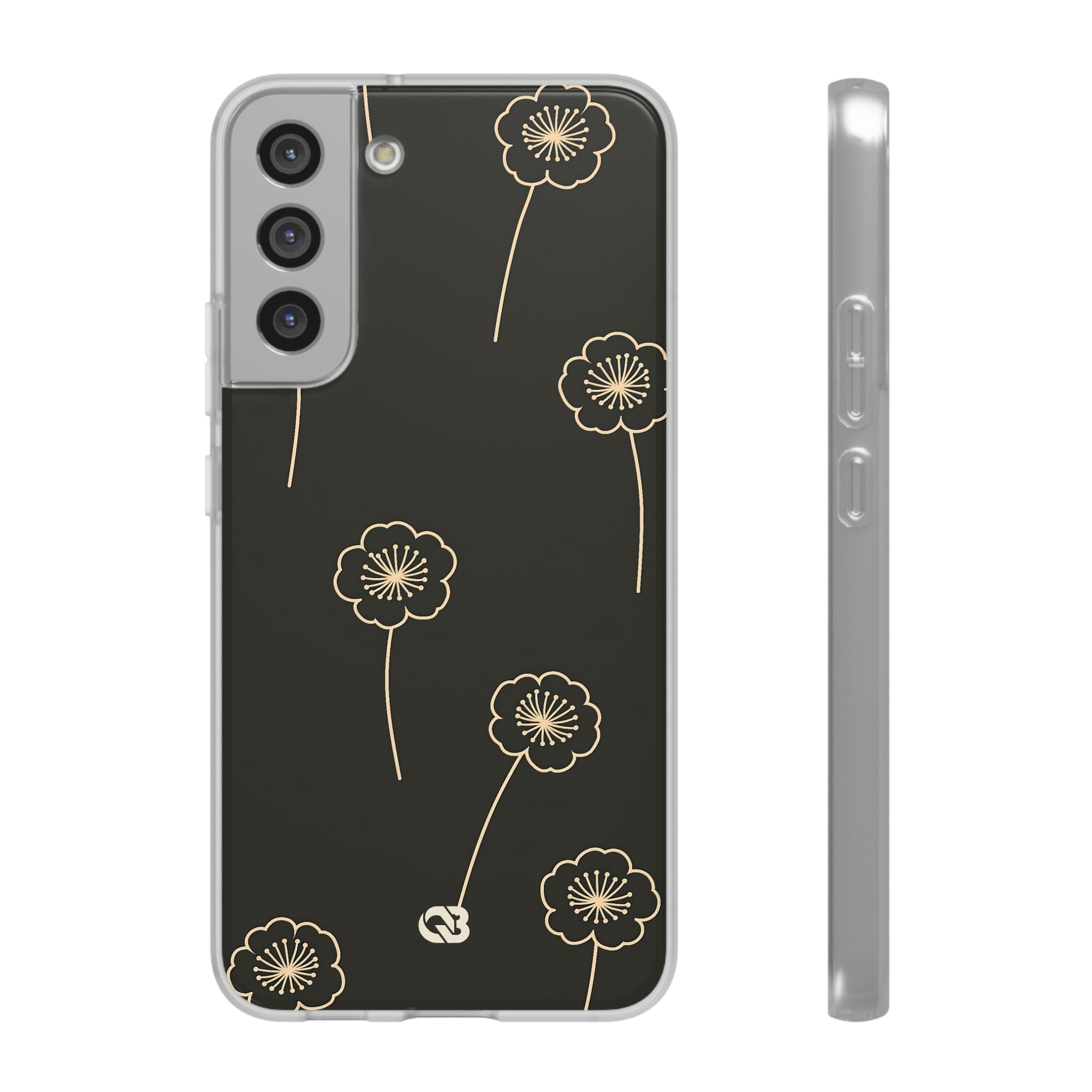 Black Lite Phone Case for Samsung - Obsidian Sand Petals