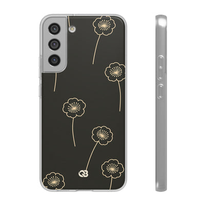 Black Lite Phone Case for Samsung - Obsidian Sand Petals