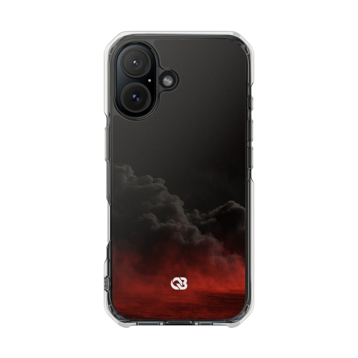 Crimson Fog Void · Clear Impact Magnetic Phone Case for iPhone ·  Black