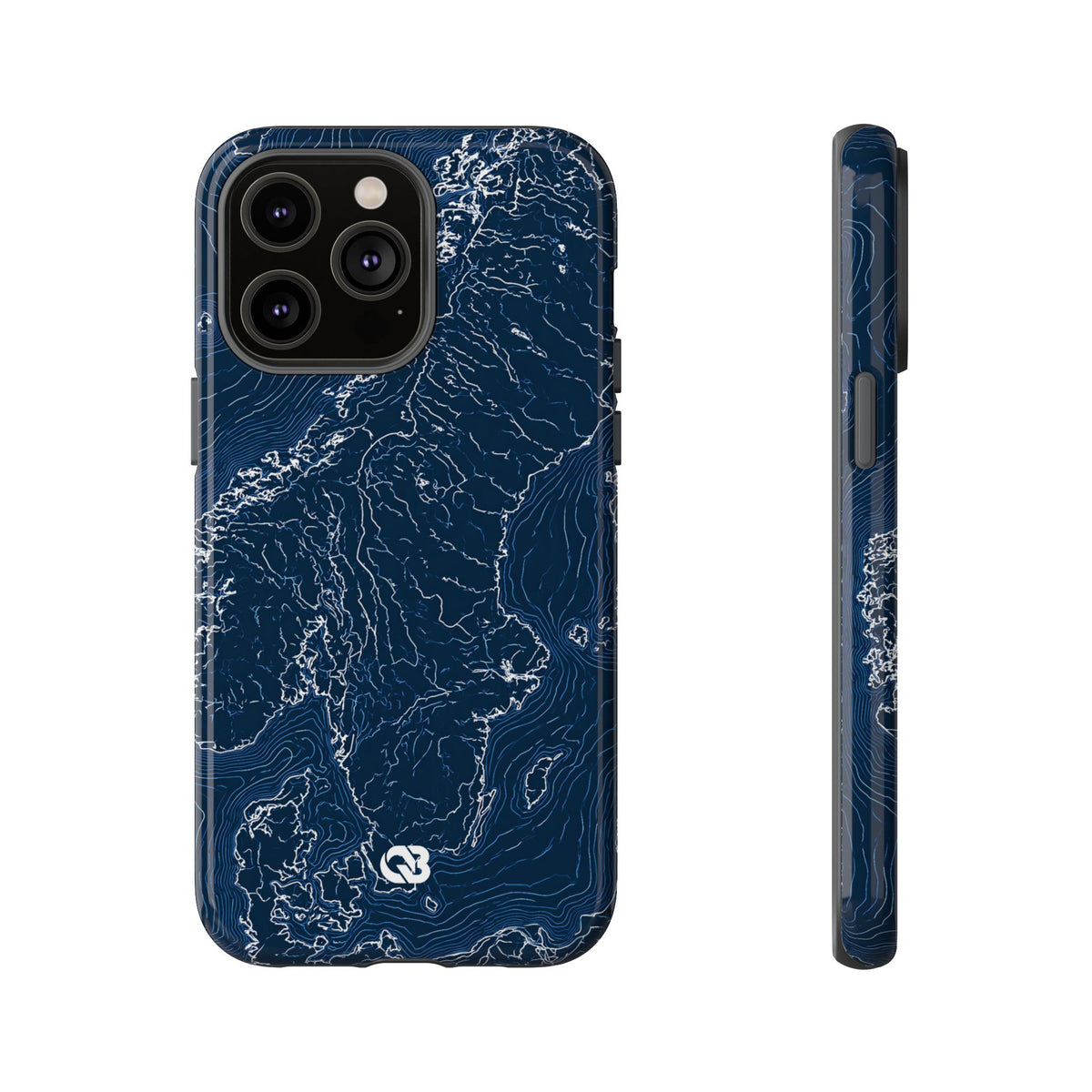 Nordic Contour Chart · Tough Phone Case for iPhone · Blue