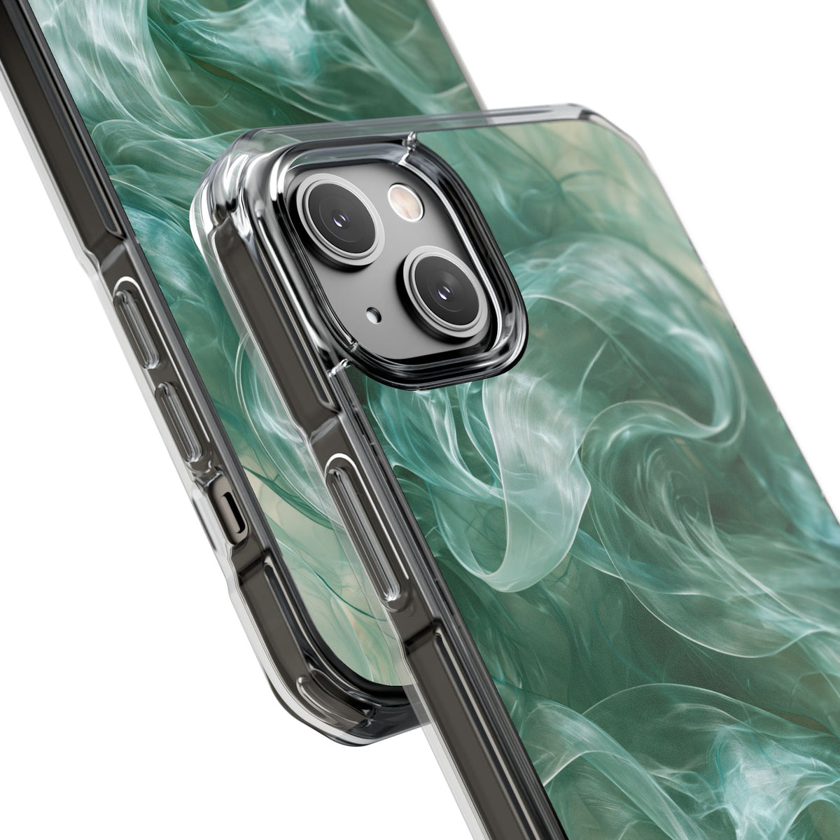 Translucent Aqua Flow · Clear Impact Magnetic Phone Case for iPhone · Teal