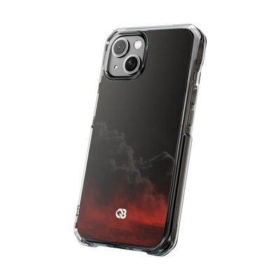 Crimson Fog Void · Clear Impact Magnetic Phone Case for iPhone ·  Black