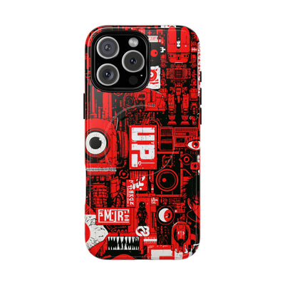 Neo Mecha Collage · Tough 2.0 Magnetic Phone Case for iPhone · Red