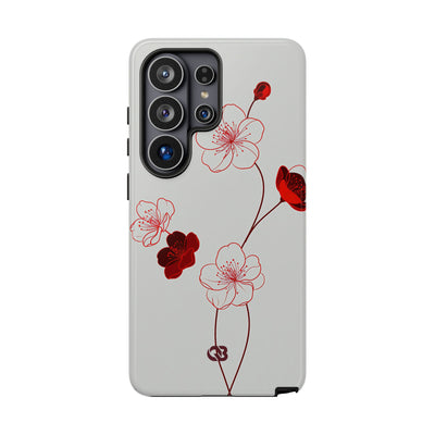 Red Tough Phone Case for Samsung - Kyoto Ember Bloom