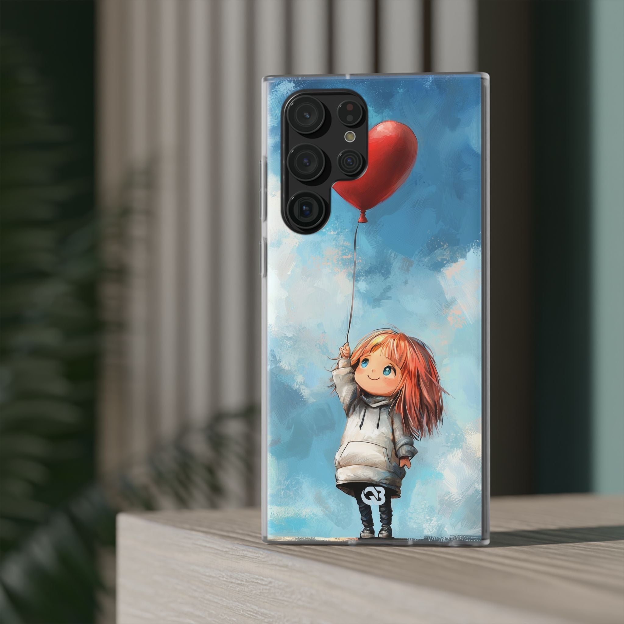 Crimson Heart Sky · Soft Phone Case for Samsung
