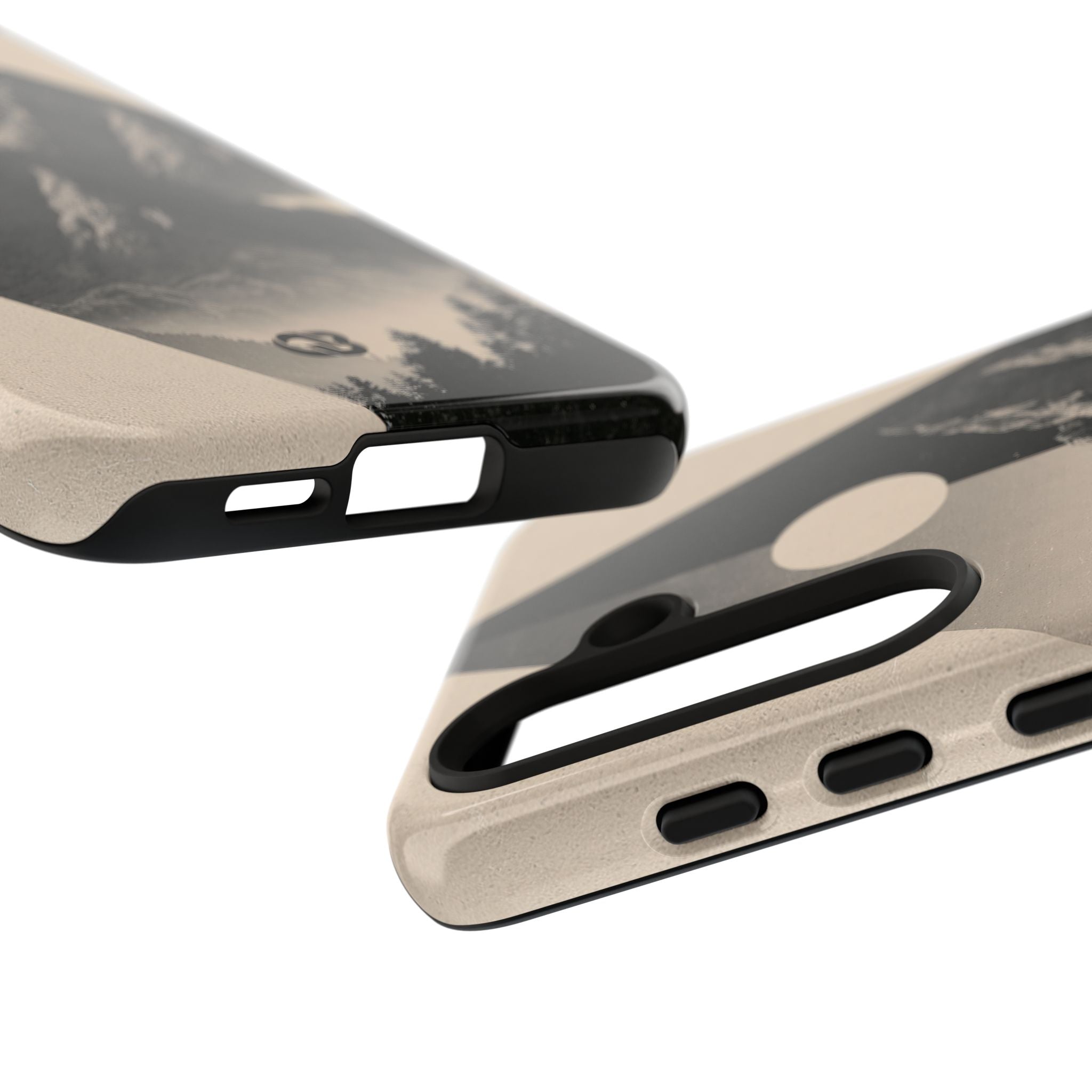 Beige Tough Phone Case for Samsung - Obsidian Summit Parchment