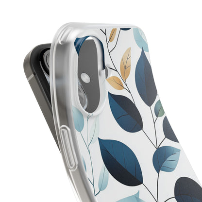 Navy Leaf Veins iPhone 16 Case - Soft