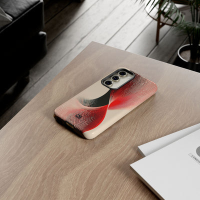 Red Tough Phone Case for Samsung - Scarlet Wireframe Helix
