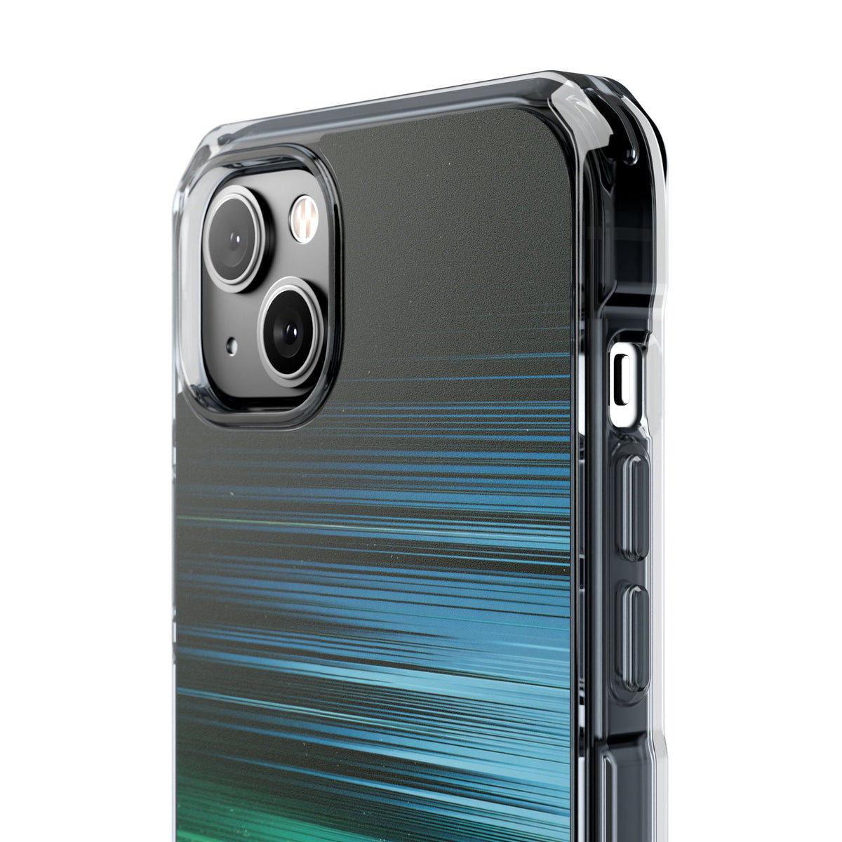 Digital Shoreline Drift · Clear Impact Magnetic Phone Case for iPhone ·  Teal