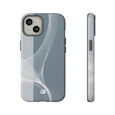 Grey Tough Phone Case for iPhone - Slate Mesh Horizon