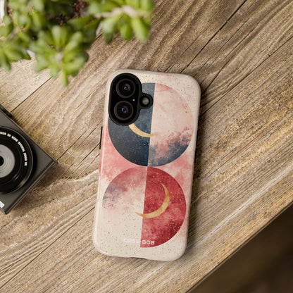 Golden Crescent Circles iPhone 16 Case - Tough