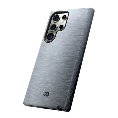 Silver Tough Phone Case for Samsung - Satin Chrome Grain