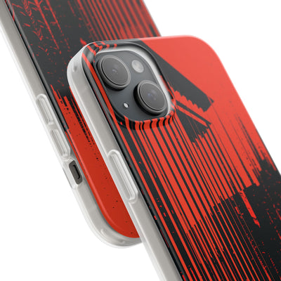 Red Lite Phone Case for iPhone - Crimson Brutalist Distortion