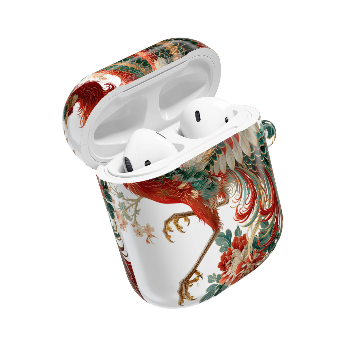 Vermilion Imperial Phoenix · Hard Case for AirPods & AirPods Pro · Red