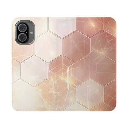 Hexagon Glow - iPhone 16 Plus Case - Portemonnee