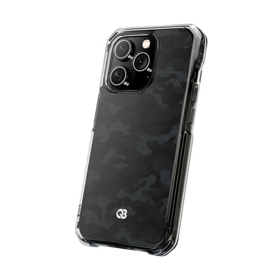 Blackout Urban Camo · Clear Impact Magnetic Phone Case for iPhone · Black