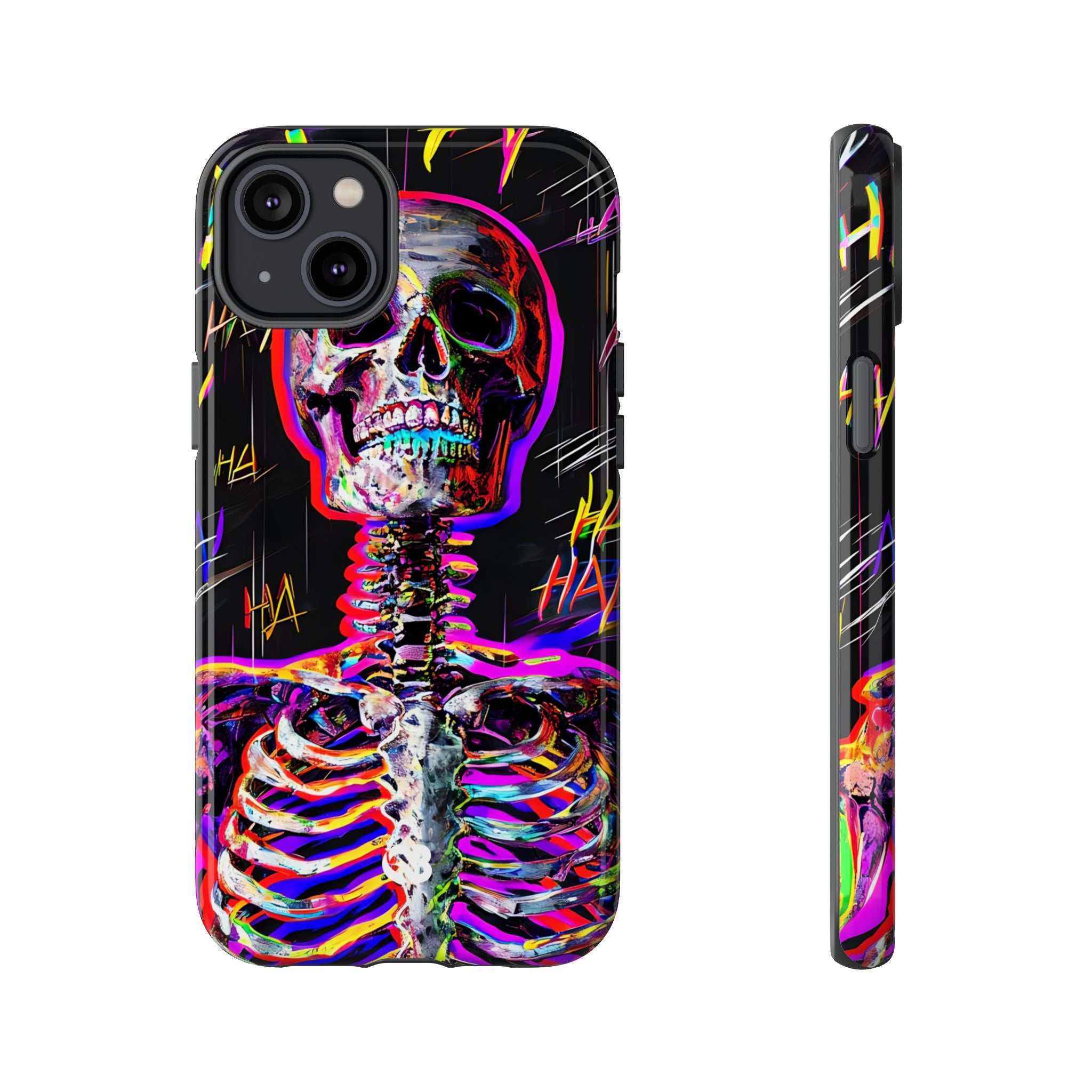 Neon Glitch Skeleton · Tough Handyhülle für iPhone
