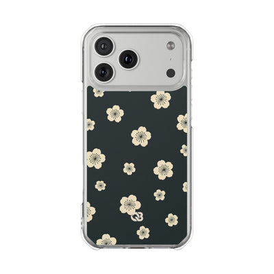 Teal Impact MagSafe Phone Case for iPhone - Obsidian Cream Petals
