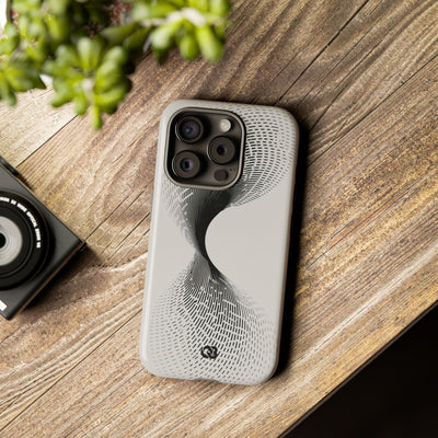 White Tough Phone Case for iPhone - Linear Torsion Grid
