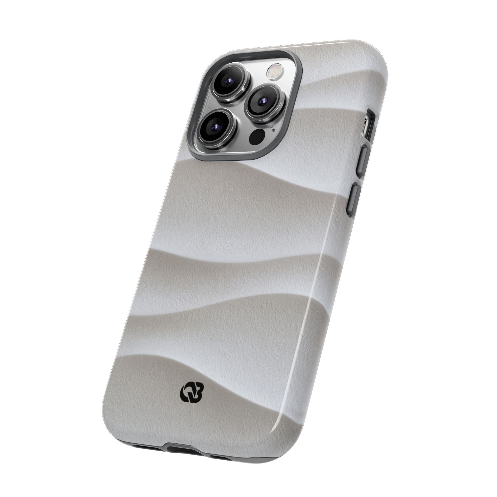 White Tough Phone Case for iPhone - Arctic Flow Ridges
