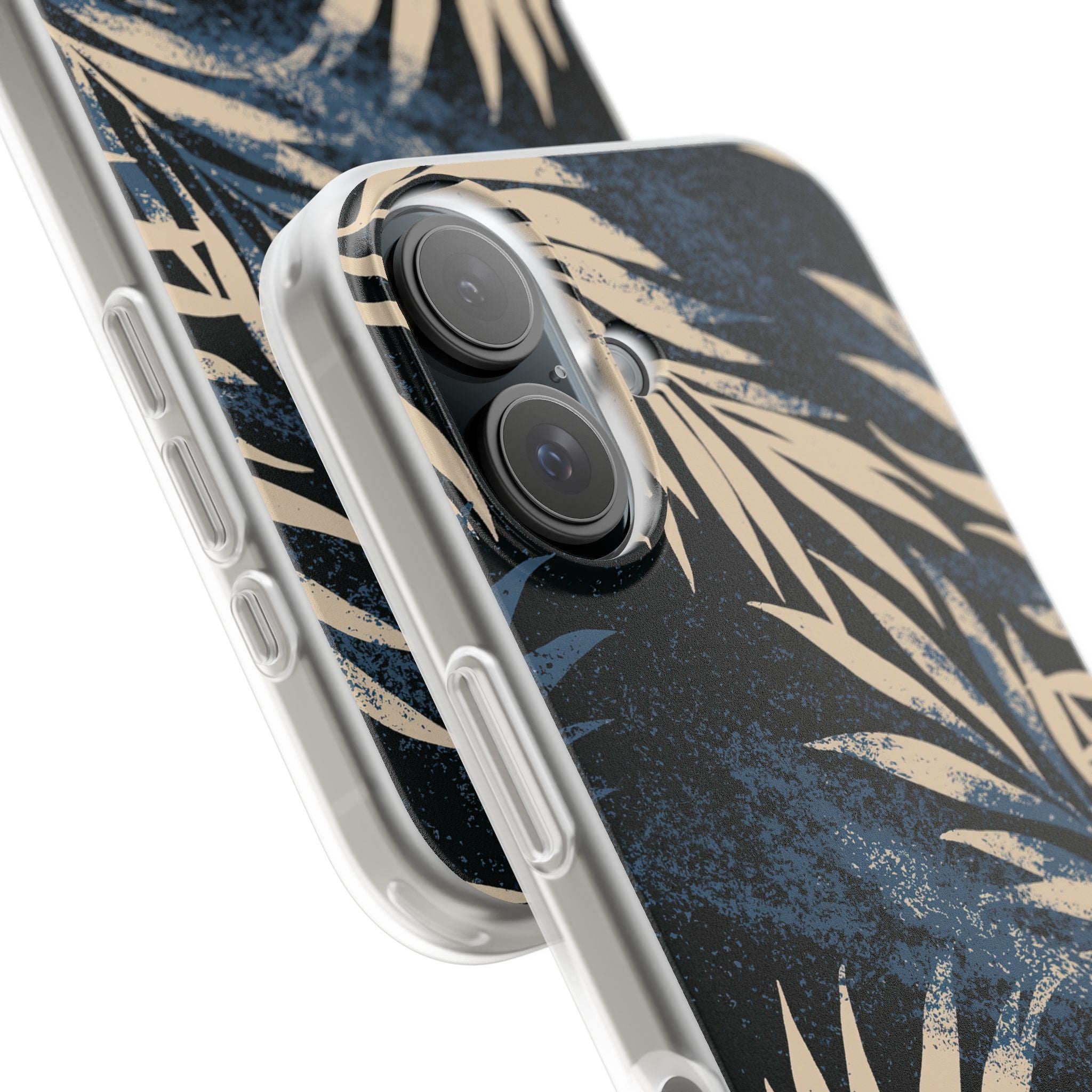 Blue Lite Phone Case for iPhone - Midnight Indigo Palm