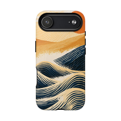 Golden Horizon Waves · Tough 2.0 Magnetic Phone Case for iPhone · Blue