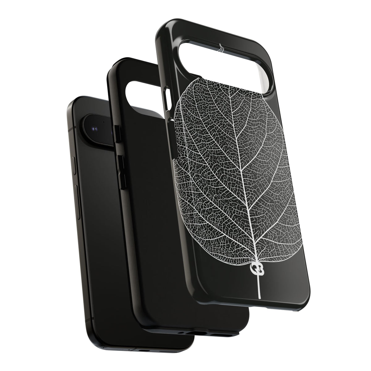 Monochrome Leaf Skeleton · Tough Phone Case for Pixel ·  Black
