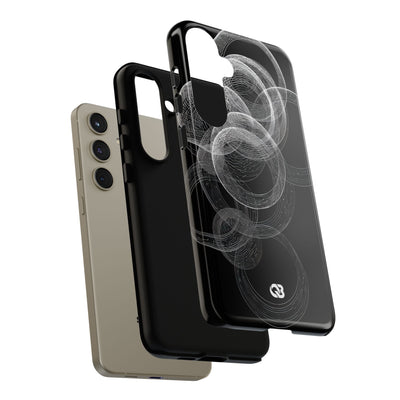 Black Tough Phone Case for Samsung - Kinetic Wireframe Orbit