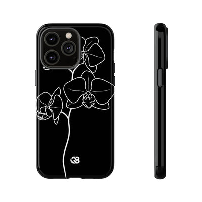 Black Tough Phone Case for iPhone - Noir Alabaster Orchid