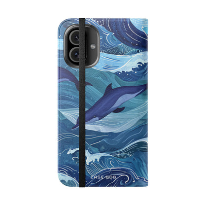 Dolphin Wave Dance - iPhone 16 Plus Case - Lompakko