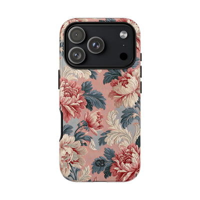 Blush Peony Jacquard · Tough Phone Case for iPhone · Pink