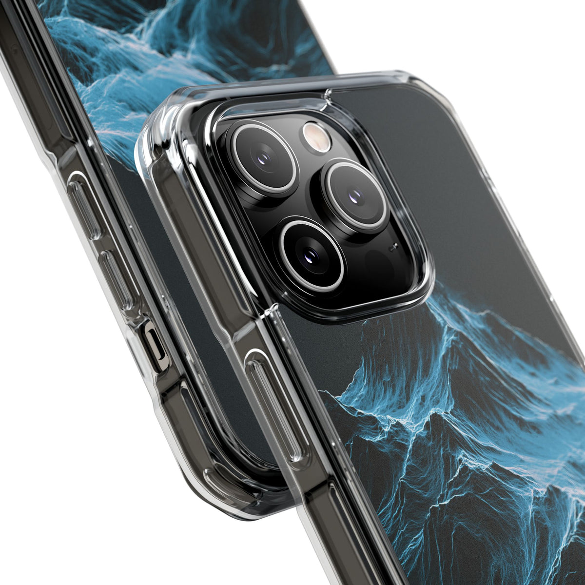 Nordic Frost Peak · Clear Impact Magnetic Phone Case for iPhone · Blue