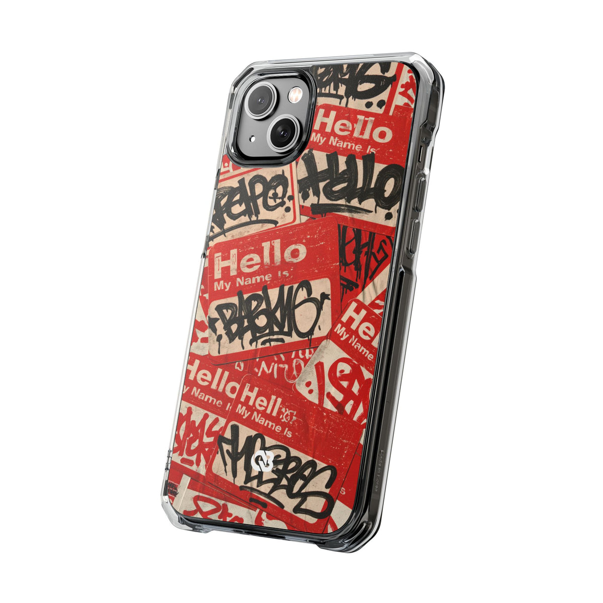 Slap Tag Collage · Clear Impact Magnetic Phone Case for iPhone · Red