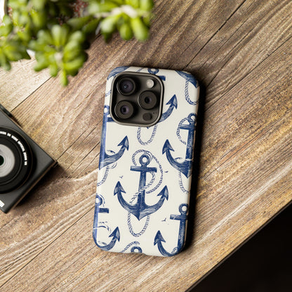 Navy Ankerlus iPhone 15 Pro Case - Tough