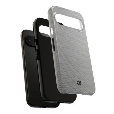 Grey Tough Phone Case for Google Pixel - Chrome Mesh Warp