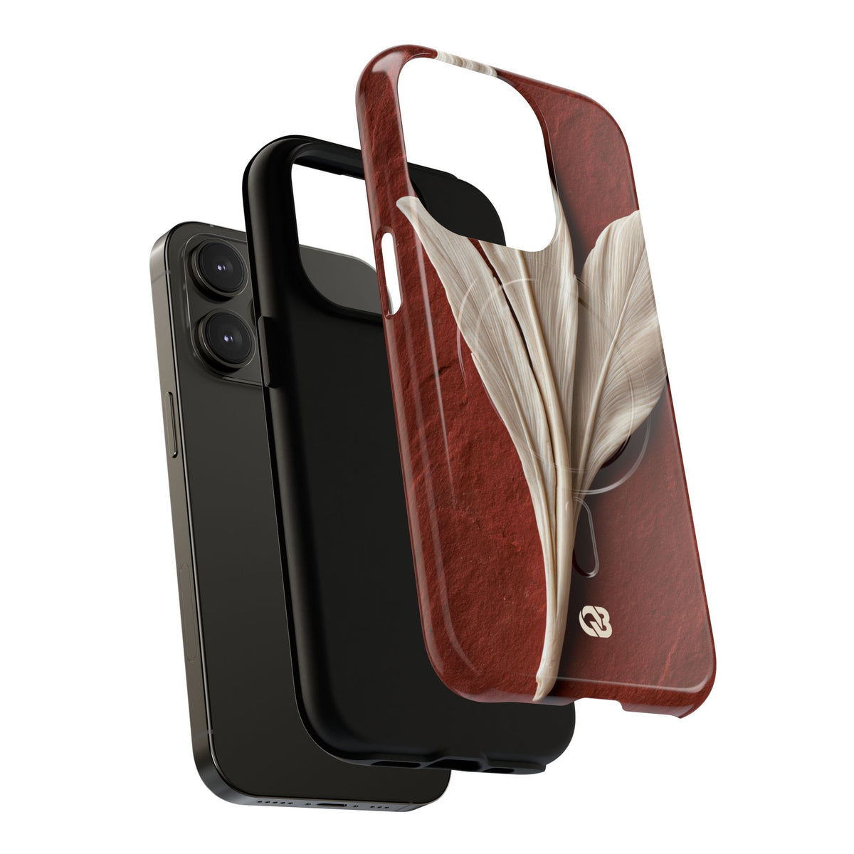 Carved Ivory Plume · Tough 2.0 Magnetic Phone Case for iPhone · Red