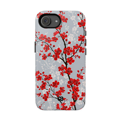 Scarlet Plum Blossom · Tough Phone Case for iPhone · Red