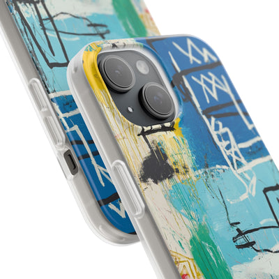 Azure Urban Scribble · Soft Phone Case for iPhone