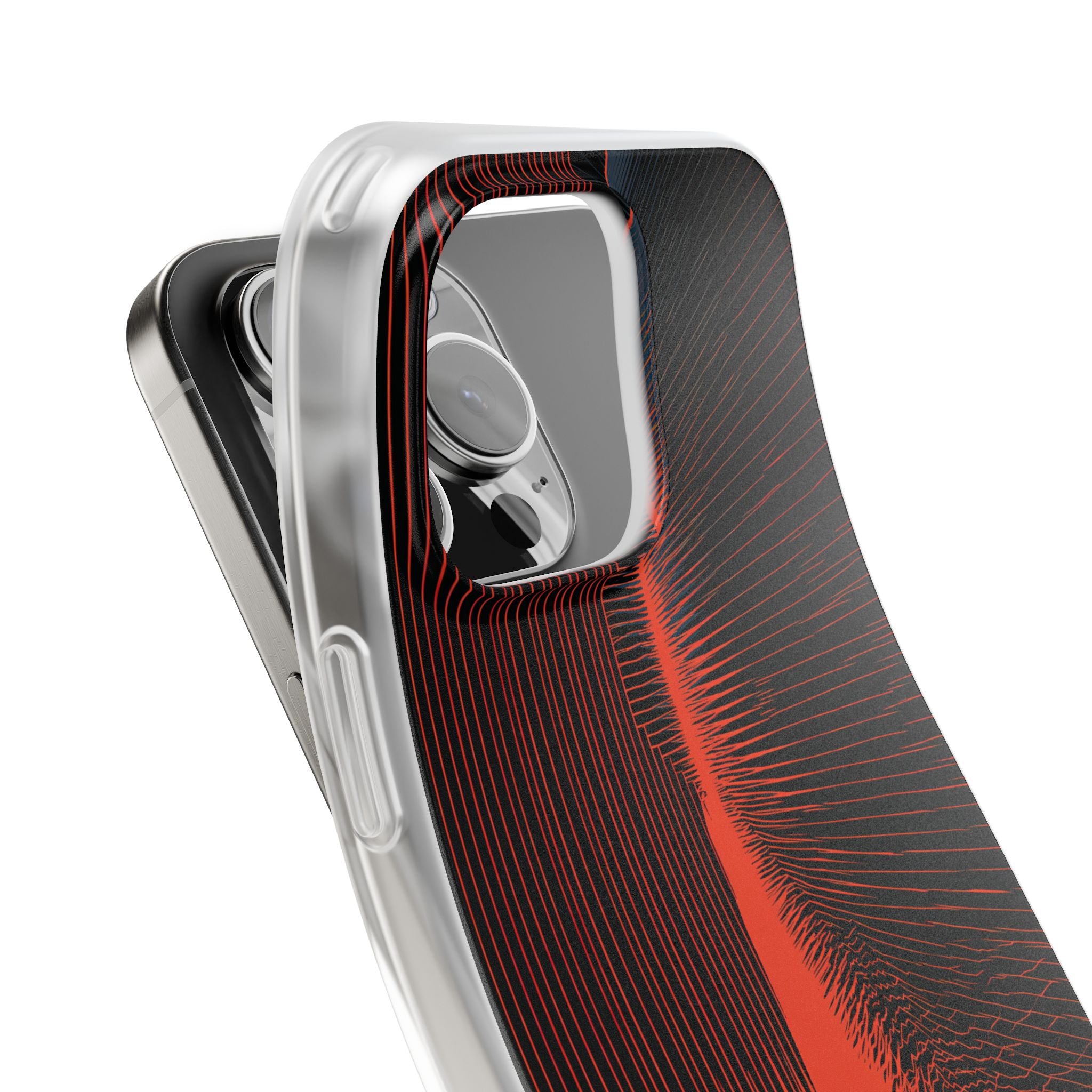 Red Lite Phone Case for iPhone - Crimson Frequency Pulse