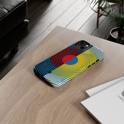 Blue Tough Phone Case for iPhone - Primary Circuit Orbit