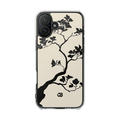 Beige Impact MagSafe Phone Case for iPhone - Obsidian Bonsai Silhouette
