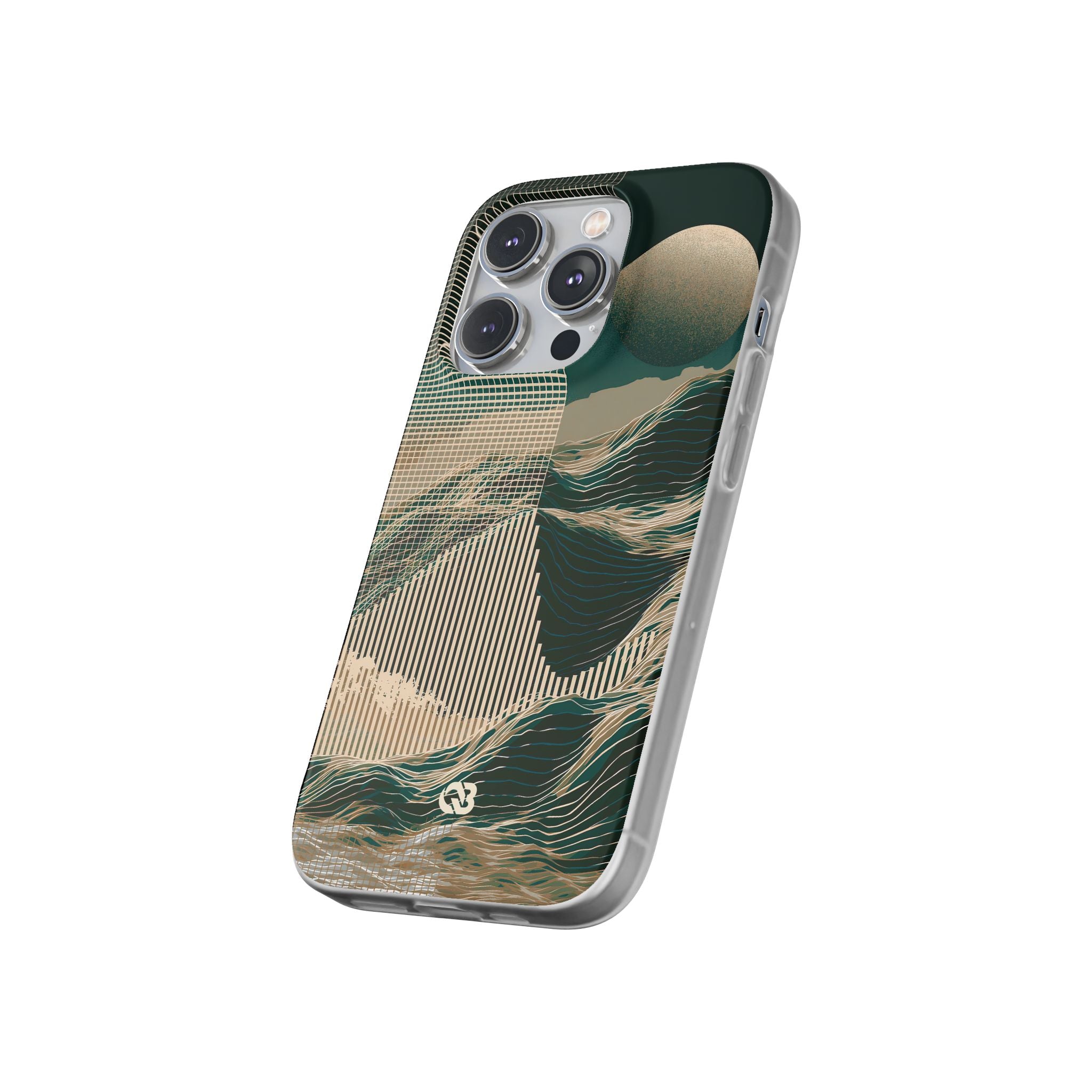 Green Lite Phone Case for iPhone - Lunar Moss Topography
