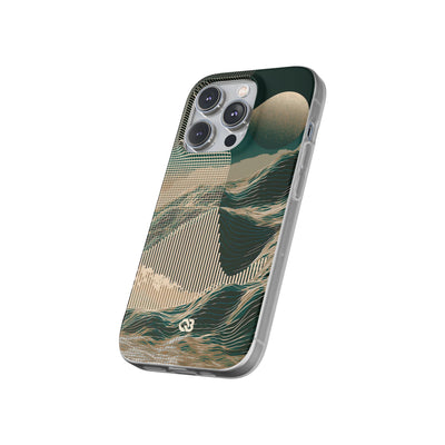 Green Lite Phone Case for iPhone - Lunar Moss Topography