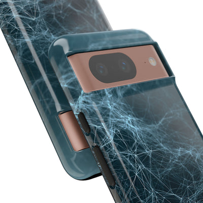 Teal Tough Phone Case for Google Pixel - Arctic Neural Mesh